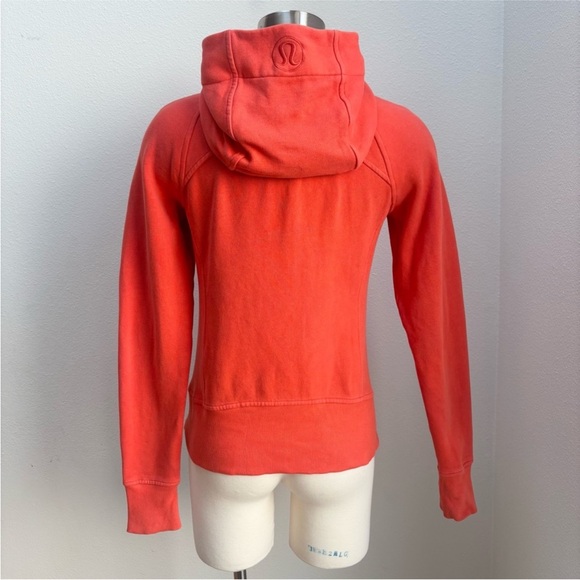Lululemon Scuba Hoodie Full Zip Classic Fit Vivid Flame Orange Red Size 4 Small - Picture 10 of 15
